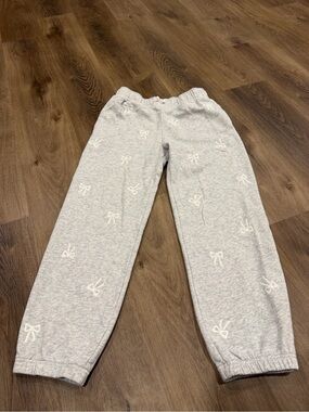 abercrombie kids Light Gray Bow Print Sweatpants
